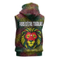 Togo Sleeveless Hoodie Red Lion Head Design and Traditional African Pattern - African Pride
