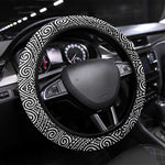 Togo Steering Wheel Cover Red Lion Head Design and Traditional African Pattern