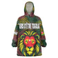 Togo Wearable Blanket Hoodie Red Lion Head Design and Traditional African Pattern