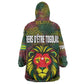 Togo Wearable Blanket Hoodie Red Lion Head Design and Traditional African Pattern