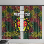 Togo Window Curtain Red Lion Head Design and Traditional African Pattern