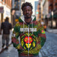 Togo Zip Hoodie Red Lion Head Design and Traditional African Pattern