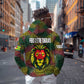 Togo Zip Hoodie Red Lion Head Design and Traditional African Pattern