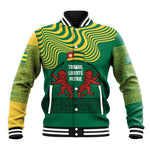 Togo Baseball Jacket - Red Twin Lions and Travail Liberté Patrie Slogan