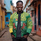 Togo Bomber Jacket - Red Twin Lions and Travail Liberté Patrie Slogan