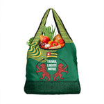 Togo Grocery Bag - Red Twin Lions and Travail Liberté Patrie Slogan