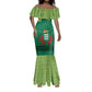 Togo Mermaid Dress - Red Twin Lions and Travail Liberté Patrie Slogan