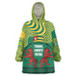 Togo Wearable Blanket Hoodie - Red Twin Lions and Travail Liberté Patrie Slogan