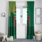 Togo Window Curtain - Red Twin Lions and Travail Liberté Patrie Slogan