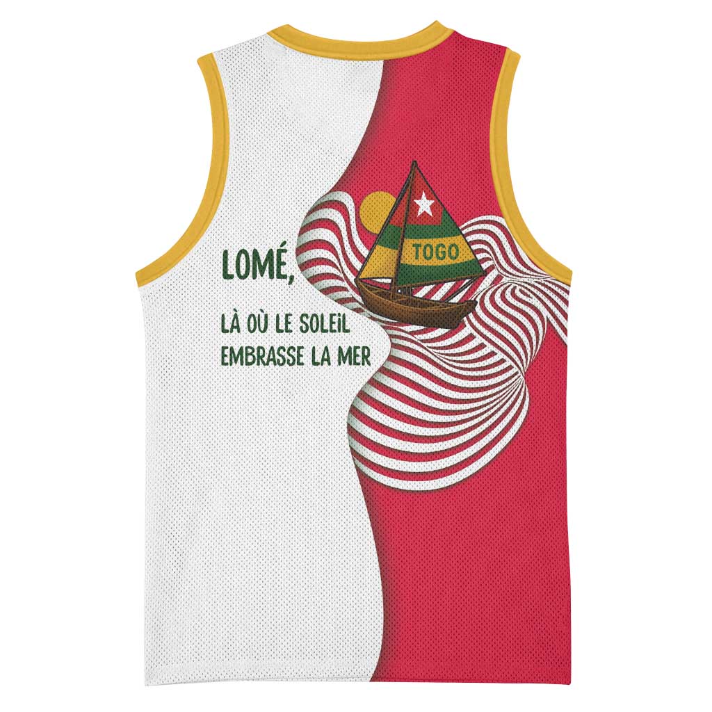 Lome Togo Basketball Jersey - Sailboat and Sunset Where the Sun Kisses the Sea TS04