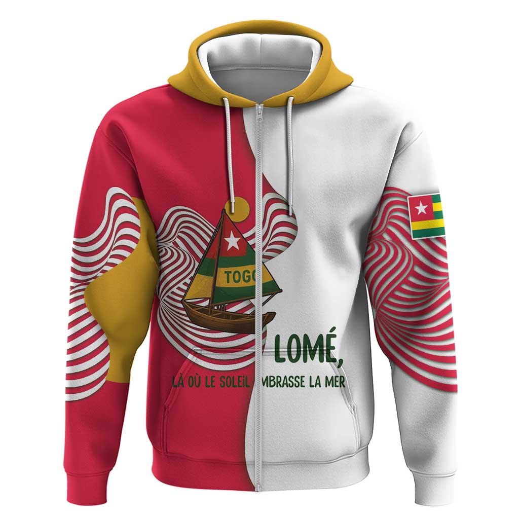 Lome Togo Hoodie - Sailboat and Sunset – Where the Sun Kisses the Sea