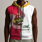 Lome Togo Sleeveless Zip Hoodie - Sailboat and Sunset – Where the Sun Kisses the Sea - African Pride