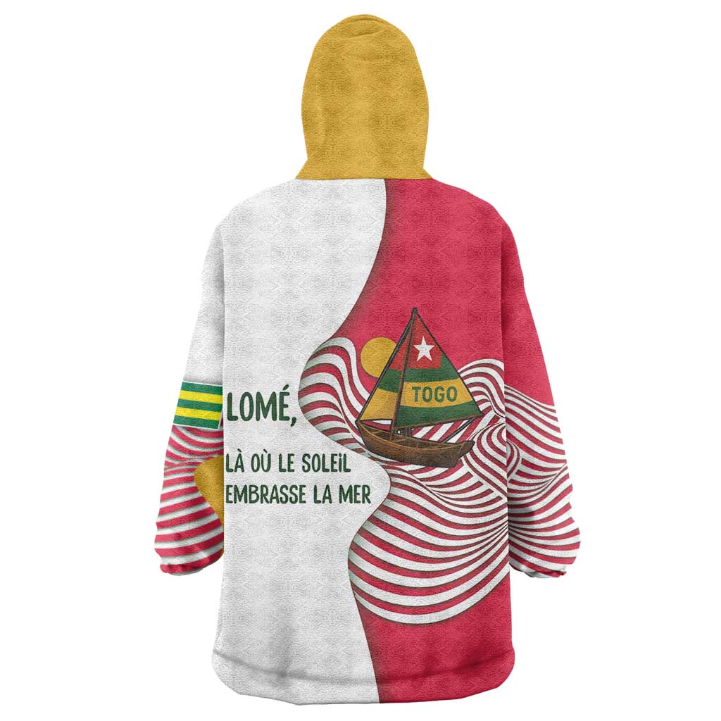 Lome Togo Wearable Blanket Hoodie - Sailboat and Sunset – Where the Sun Kisses the Sea