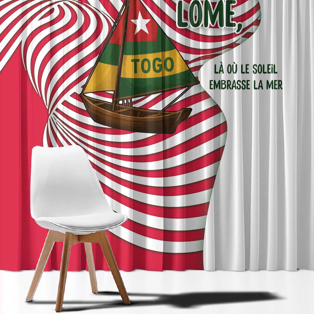 Lome Togo Window Curtain - Sailboat and Sunset – Where the Sun Kisses the Sea