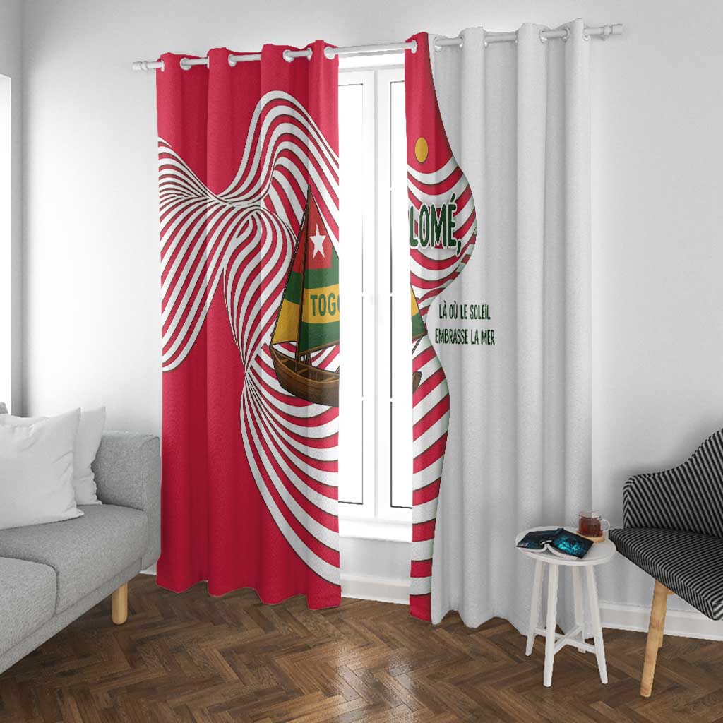 Lome Togo Window Curtain - Sailboat and Sunset – Where the Sun Kisses the Sea