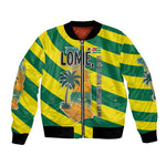 Lome Togo Sunset Bomber Jacket - Palm Trees and Ocean Embrace Design