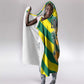 Lome Togo Sunset Hooded Blanket - Palm Trees and Ocean Embrace Design