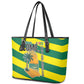 Lome Togo Sunset Leather Tote Bag - Palm Trees and Ocean Embrace Design