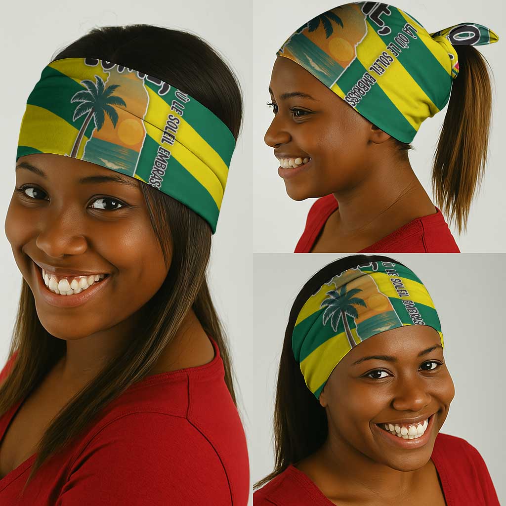 Lome Togo Sunset Neck Gaiter - Palm Trees and Ocean Embrace Design TS04