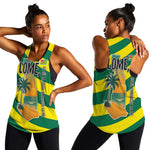 Lome Togo Sunset Women Racerback Tank - Palm Trees and Ocean Embrace Design