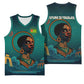 Togo Futuristic Afrocentric Woman Basketball Jersey with Flag and Stars Design TS04
