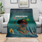 Togo Futuristic Afrocentric Woman Blanket with Flag and Stars Design