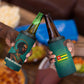 Togo Futuristic Afrocentric Woman 4 in 1 Can Cooler Tumbler with Flag and Stars Design