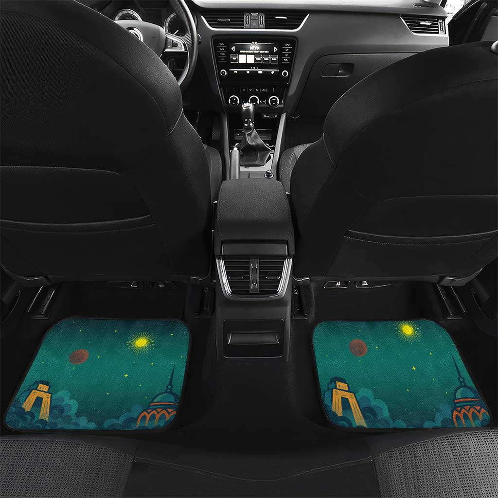 Togo Futuristic Afrocentric Woman Car Mats with Flag and Stars Design