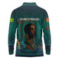 Togo Futuristic Afrocentric Woman Long Sleeve Polo Shirt with Flag and Stars Design