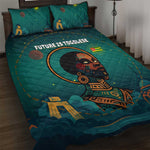 Togo Futuristic Afrocentric Woman Quilt Bed Set with Flag and Stars Design