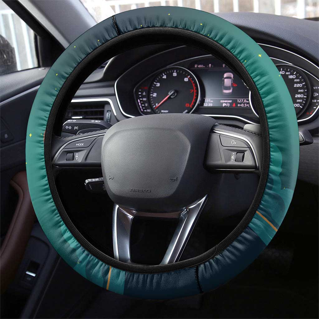 Togo Futuristic Afrocentric Woman Steering Wheel Cover with Flag and Stars Design