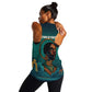Togo Futuristic Afrocentric Woman Women Racerback Tank with Flag and Stars Design