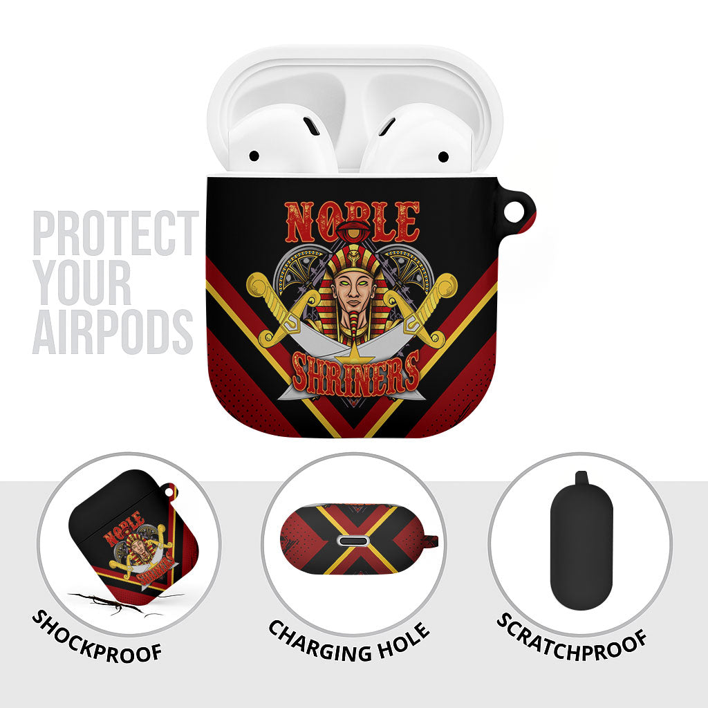 Noble Shriners AirPods Case Masonic Egyptian Pharaoh Scimitar Emblem