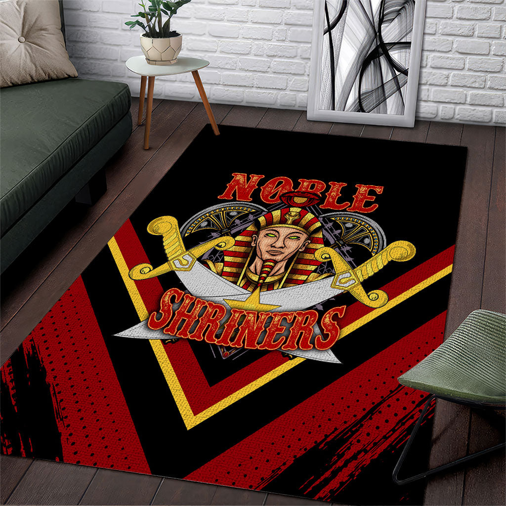 Noble Shriners Area Rug Masonic Egyptian Pharaoh Scimitar Emblem