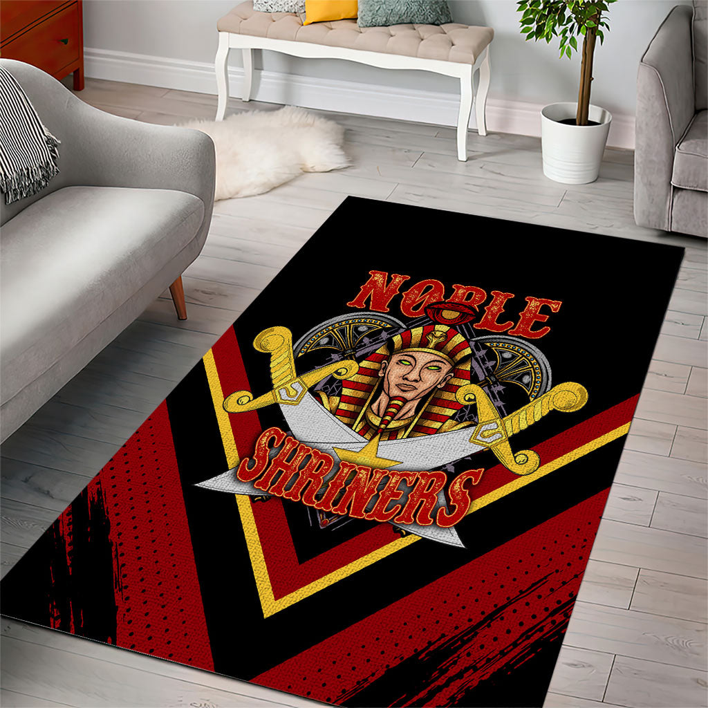 Noble Shriners Area Rug Masonic Egyptian Pharaoh Scimitar Emblem
