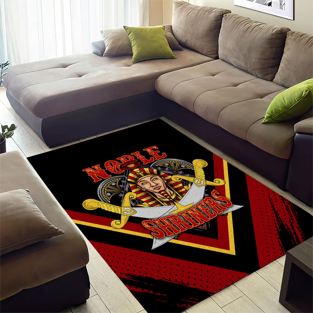Noble Shriners Area Rug Masonic Egyptian Pharaoh Scimitar Emblem