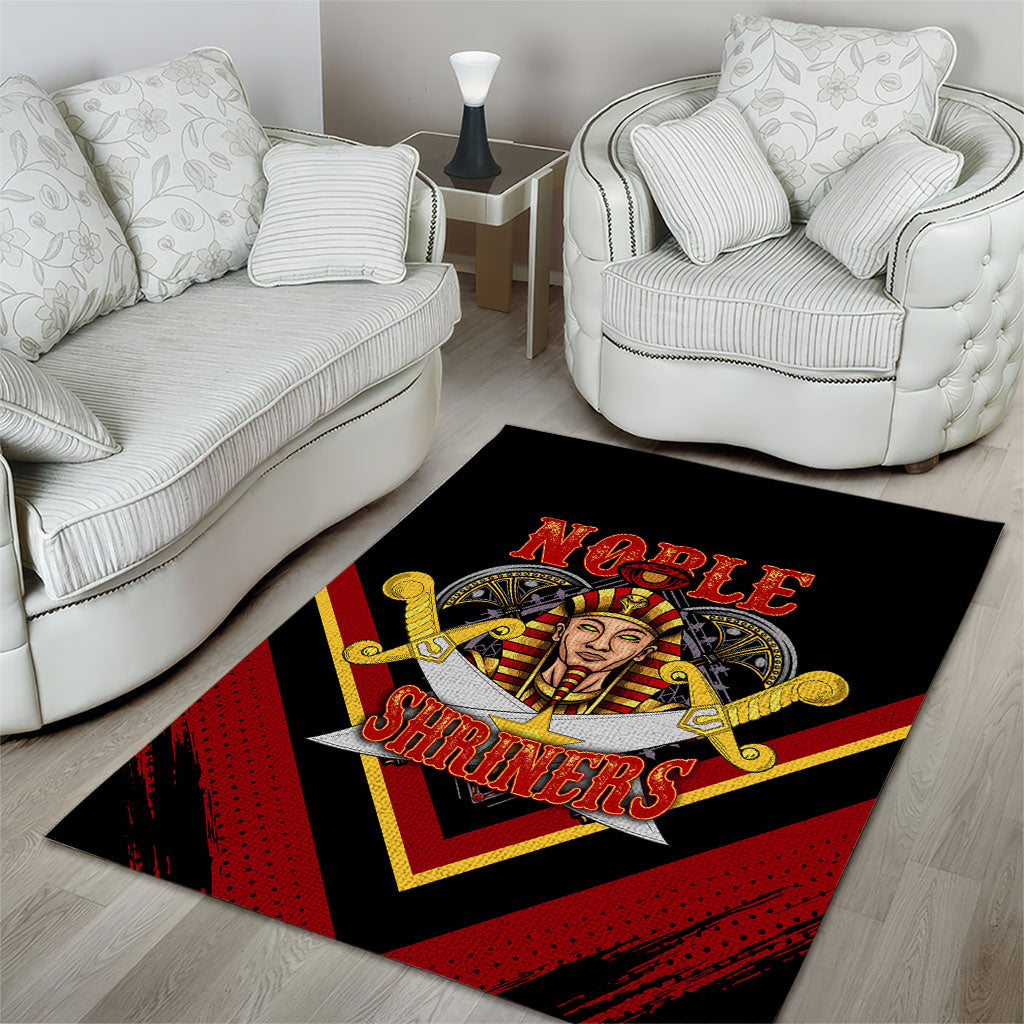 Noble Shriners Area Rug Masonic Egyptian Pharaoh Scimitar Emblem
