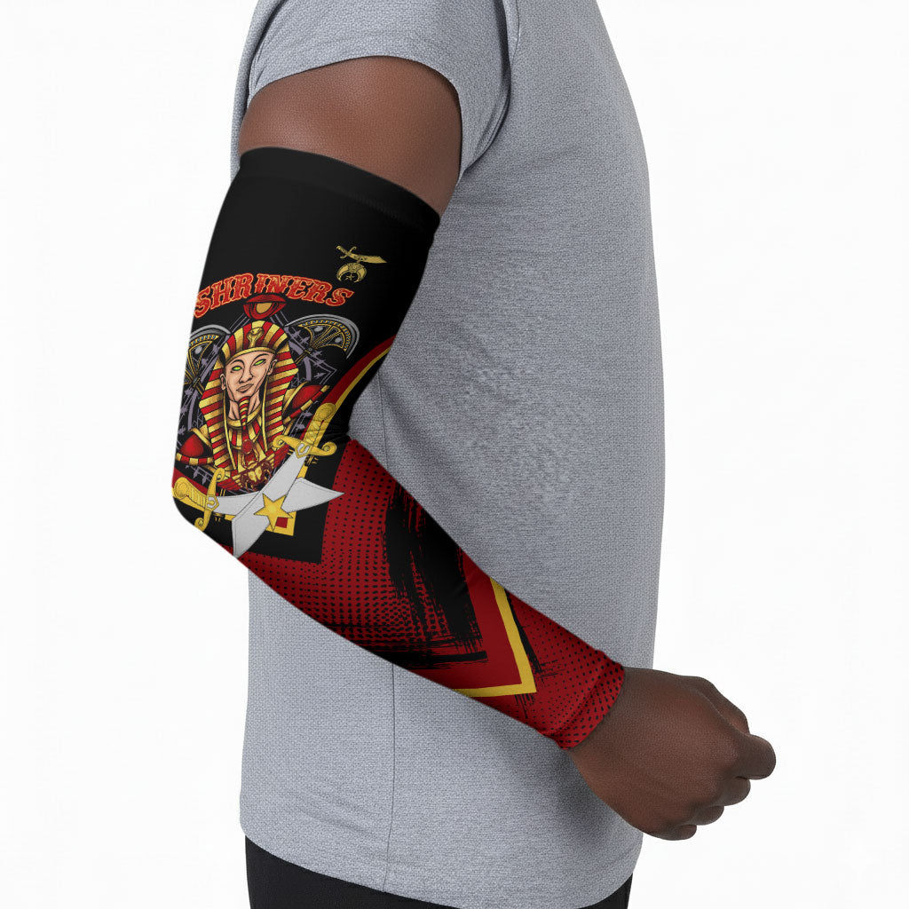 Noble Shriners Arm Sleeves Masonic Egyptian Pharaoh Scimitar Emblem