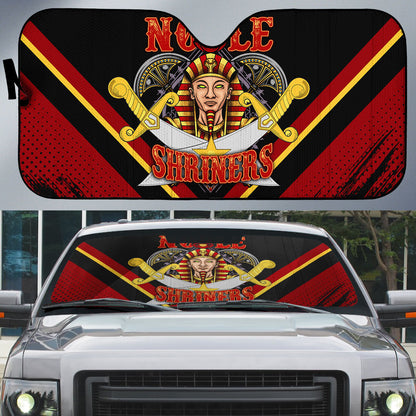 Noble Shriners Auto Sun Shade Masonic Egyptian Pharaoh Scimitar Emblem
