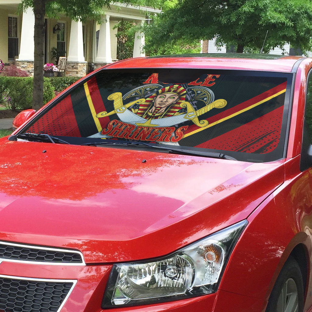 Noble Shriners Auto Sun Shade Masonic Egyptian Pharaoh Scimitar Emblem