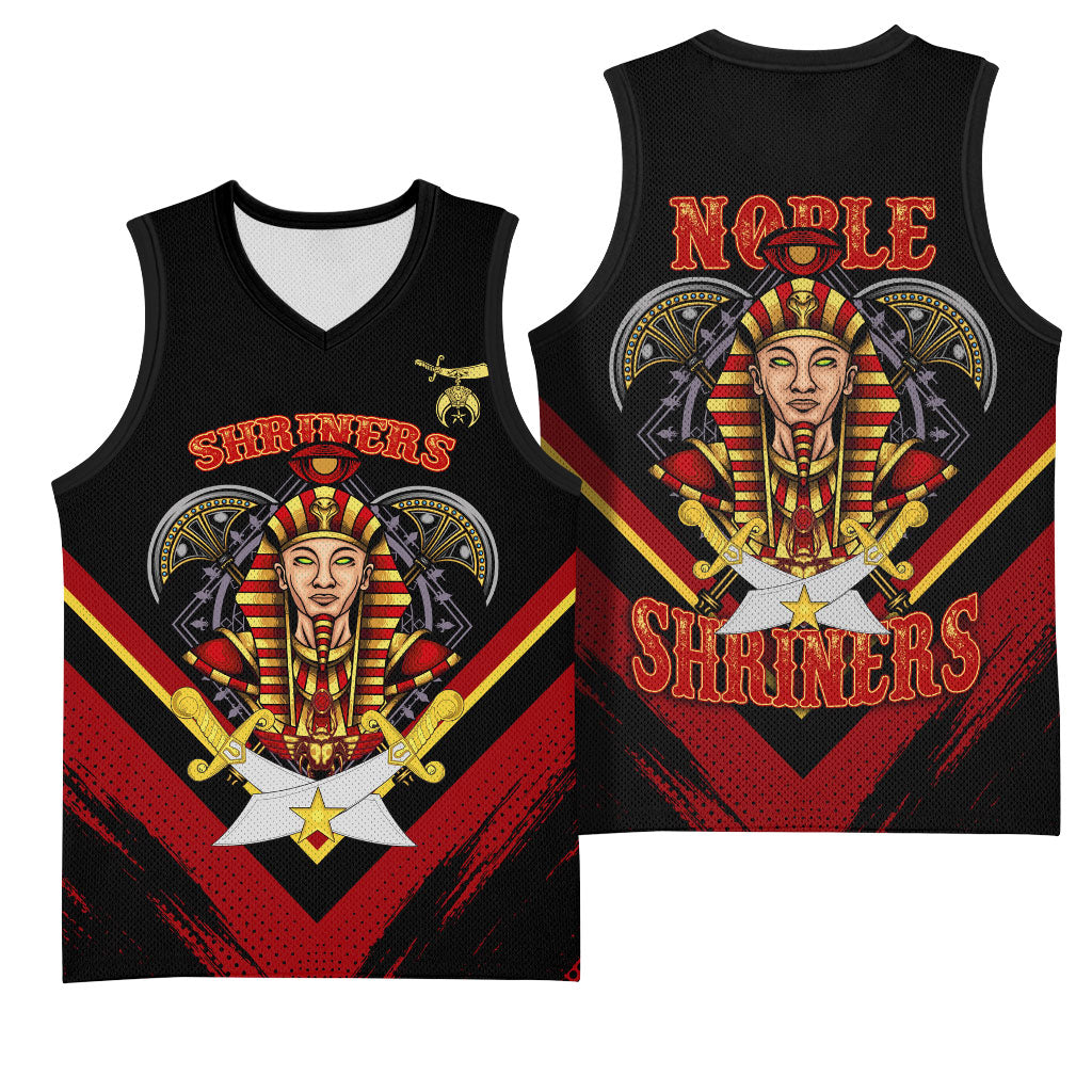 Noble Shriners Basketball Jersey Masonic Egyptian Pharaoh Scimitar Emblem