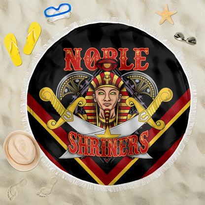 Noble Shriners Beach Blanket Masonic Egyptian Pharaoh Scimitar Emblem