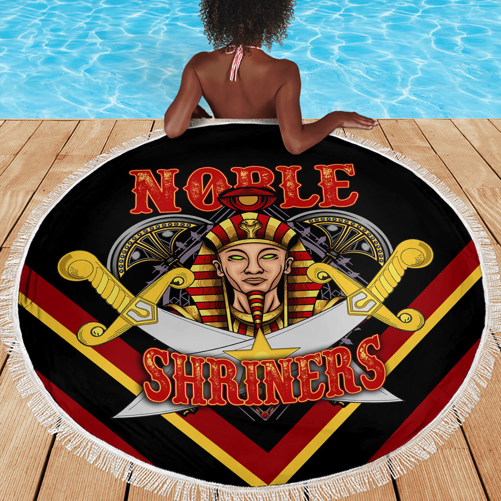 Noble Shriners Beach Blanket Masonic Egyptian Pharaoh Scimitar Emblem
