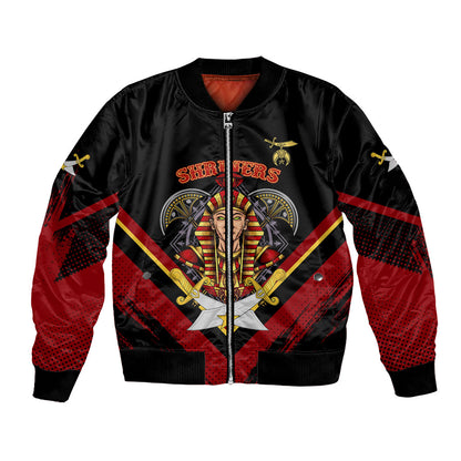 Noble Shriners Bomber Jacket Masonic Egyptian Pharaoh Scimitar Emblem