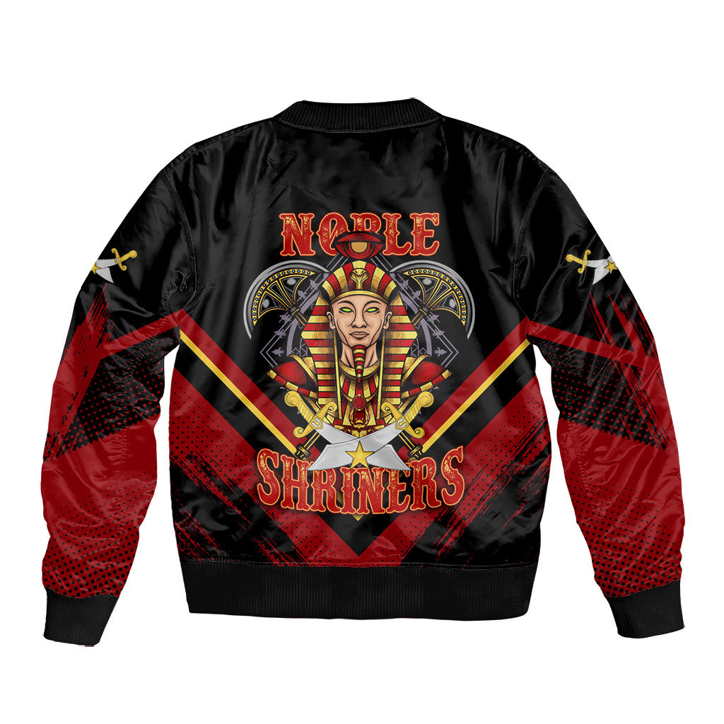 Noble Shriners Bomber Jacket Masonic Egyptian Pharaoh Scimitar Emblem