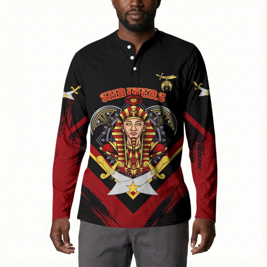 Noble Shriners Button Sweatshirt Masonic Egyptian Pharaoh Scimitar Emblem