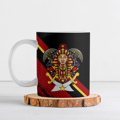 Noble Shriners Ceramic Mug Masonic Egyptian Pharaoh Scimitar Emblem