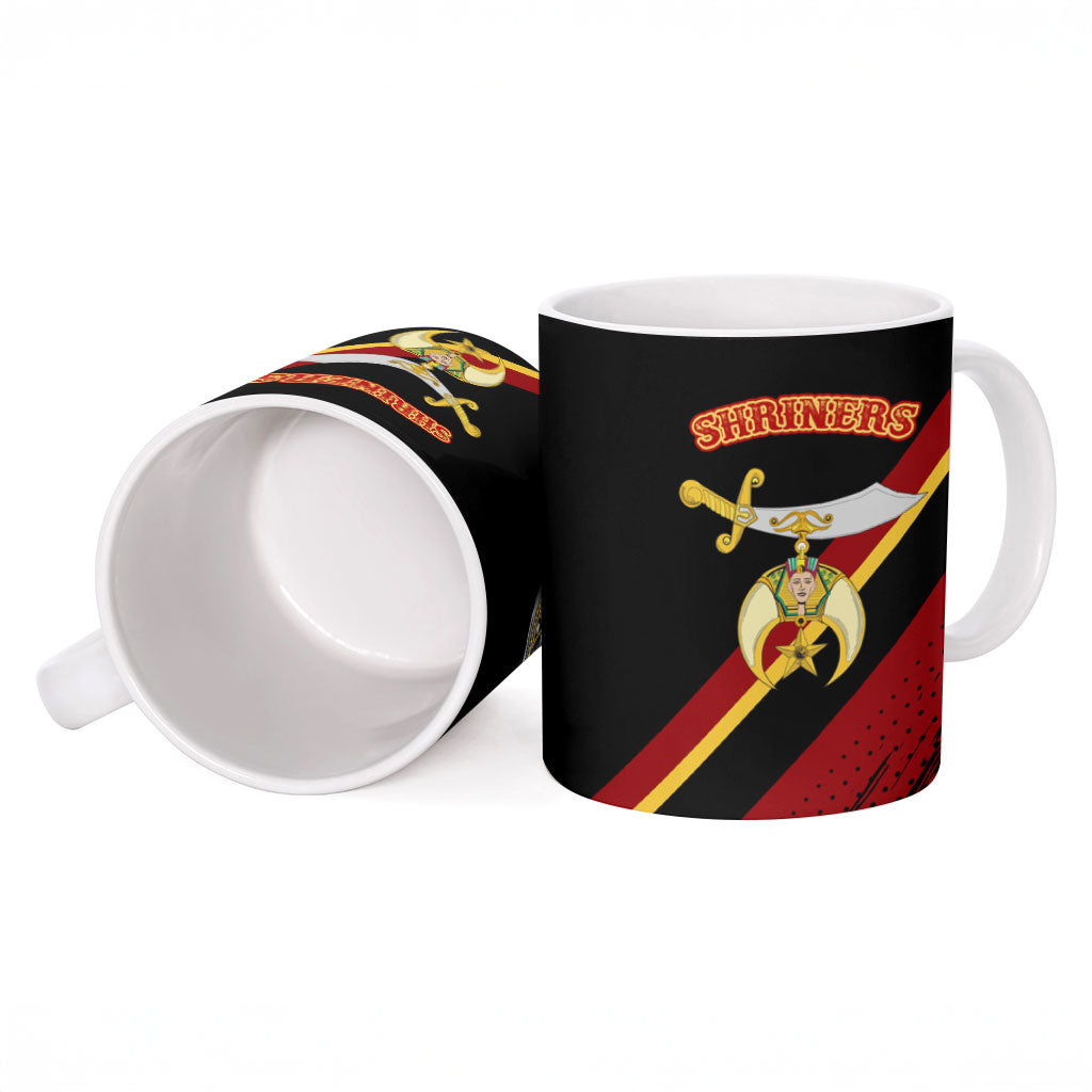 Noble Shriners Ceramic Mug Masonic Egyptian Pharaoh Scimitar Emblem