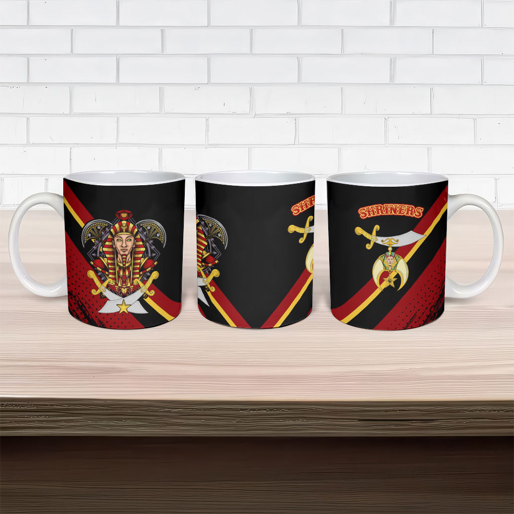 Noble Shriners Ceramic Mug Masonic Egyptian Pharaoh Scimitar Emblem