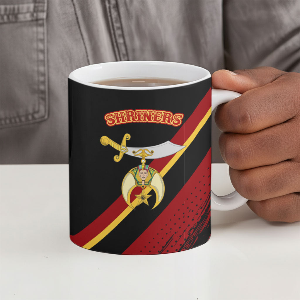 Noble Shriners Ceramic Mug Masonic Egyptian Pharaoh Scimitar Emblem